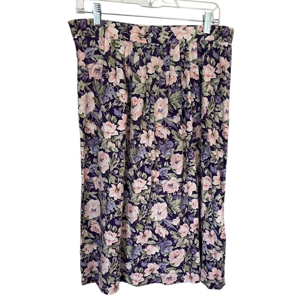 Vintage Purple & Pink Floral Cottagecore Skirt